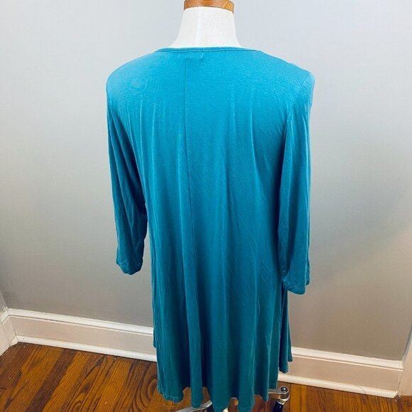 Simply Southern Shift Dress Womens Medium Blue Round Neck Preppy Basic Layering - Picture 5 of 7